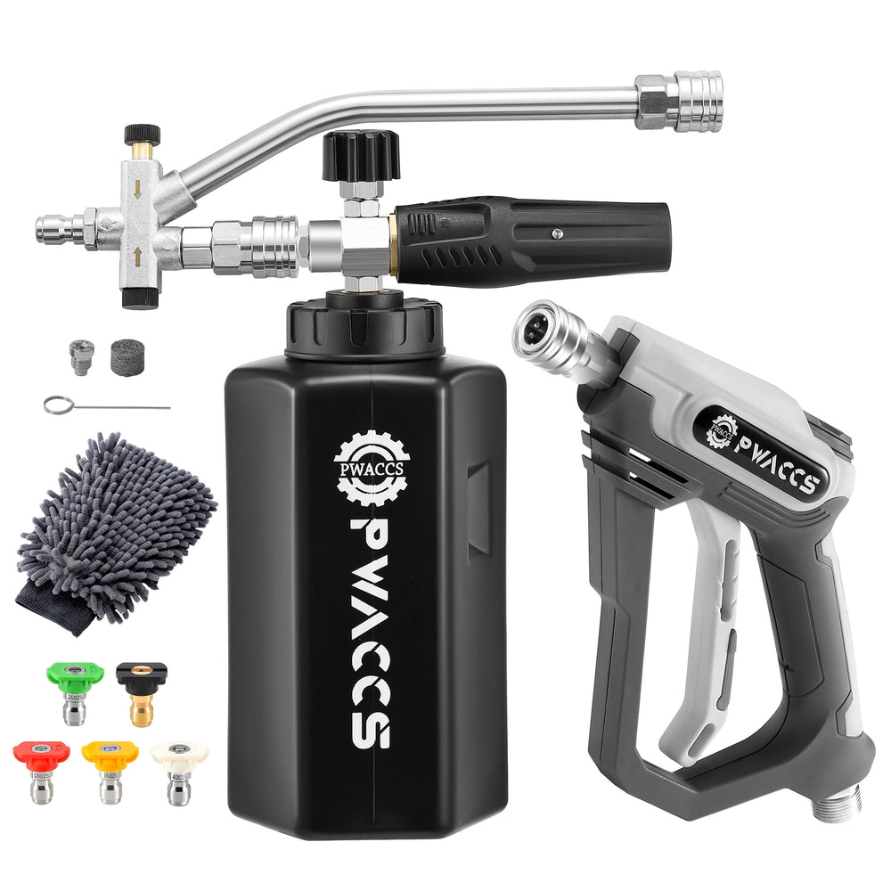 PWACCS front view of foam gun kit showing compact durable design, fast setup benefit