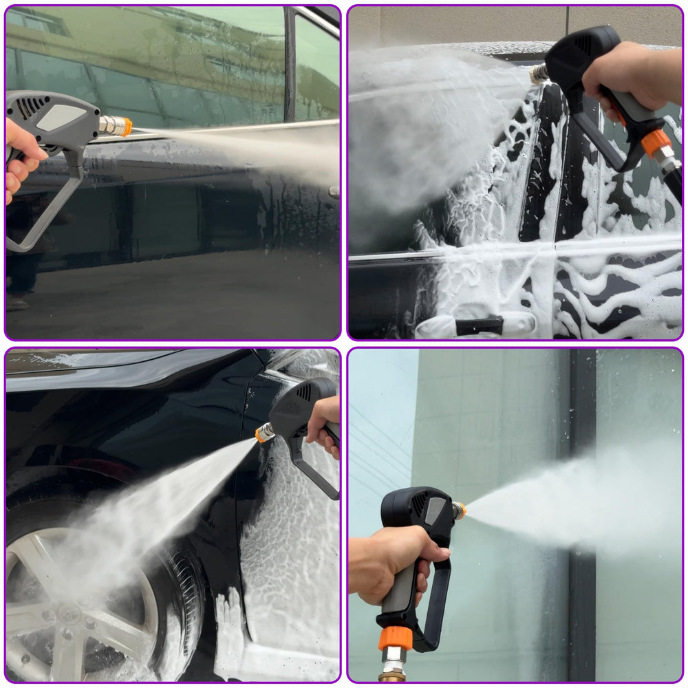 PWACCS in use washing car showing precise concentrated cleaning