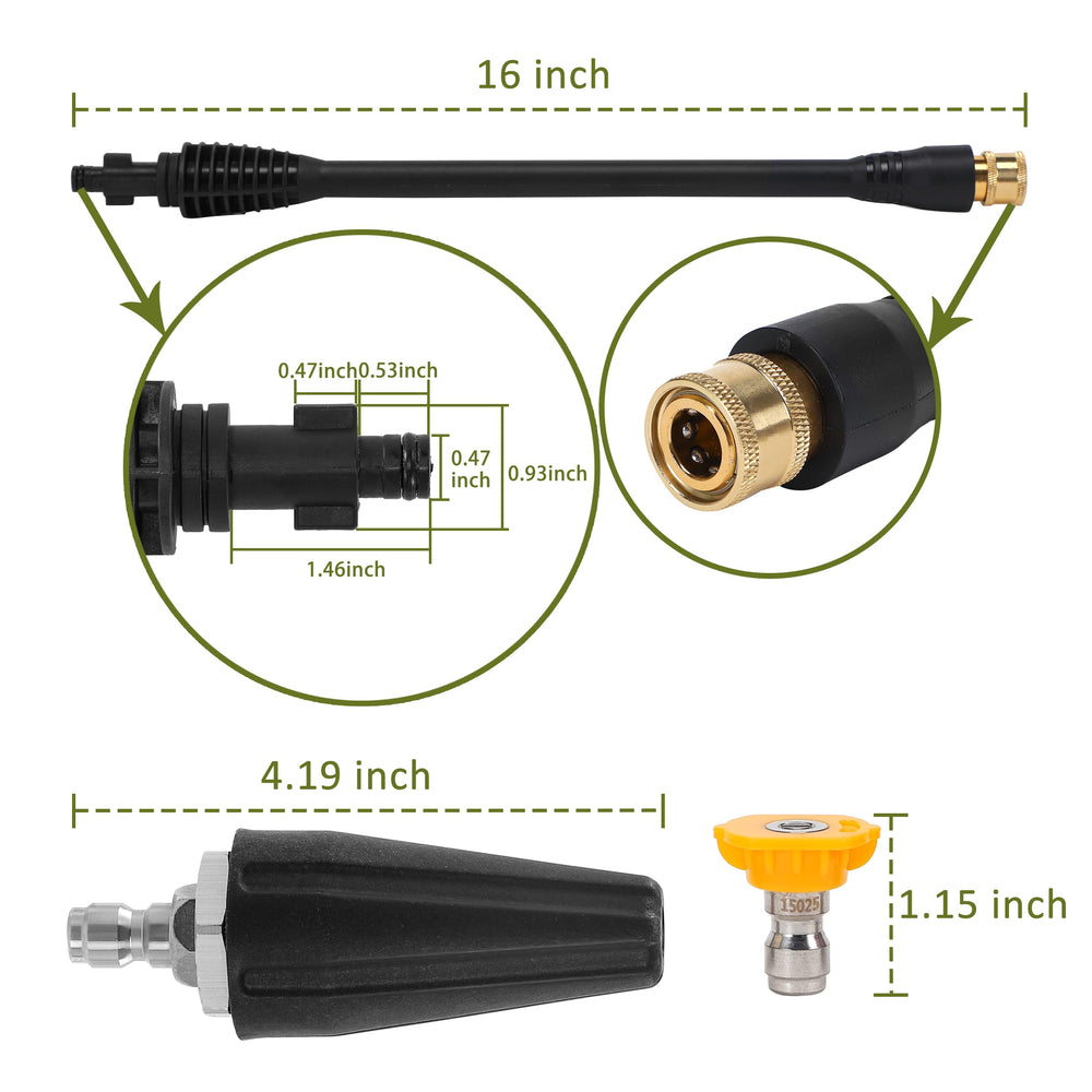 PWACCS next to ruler illustrating the 16-inch length for extended reach benefit