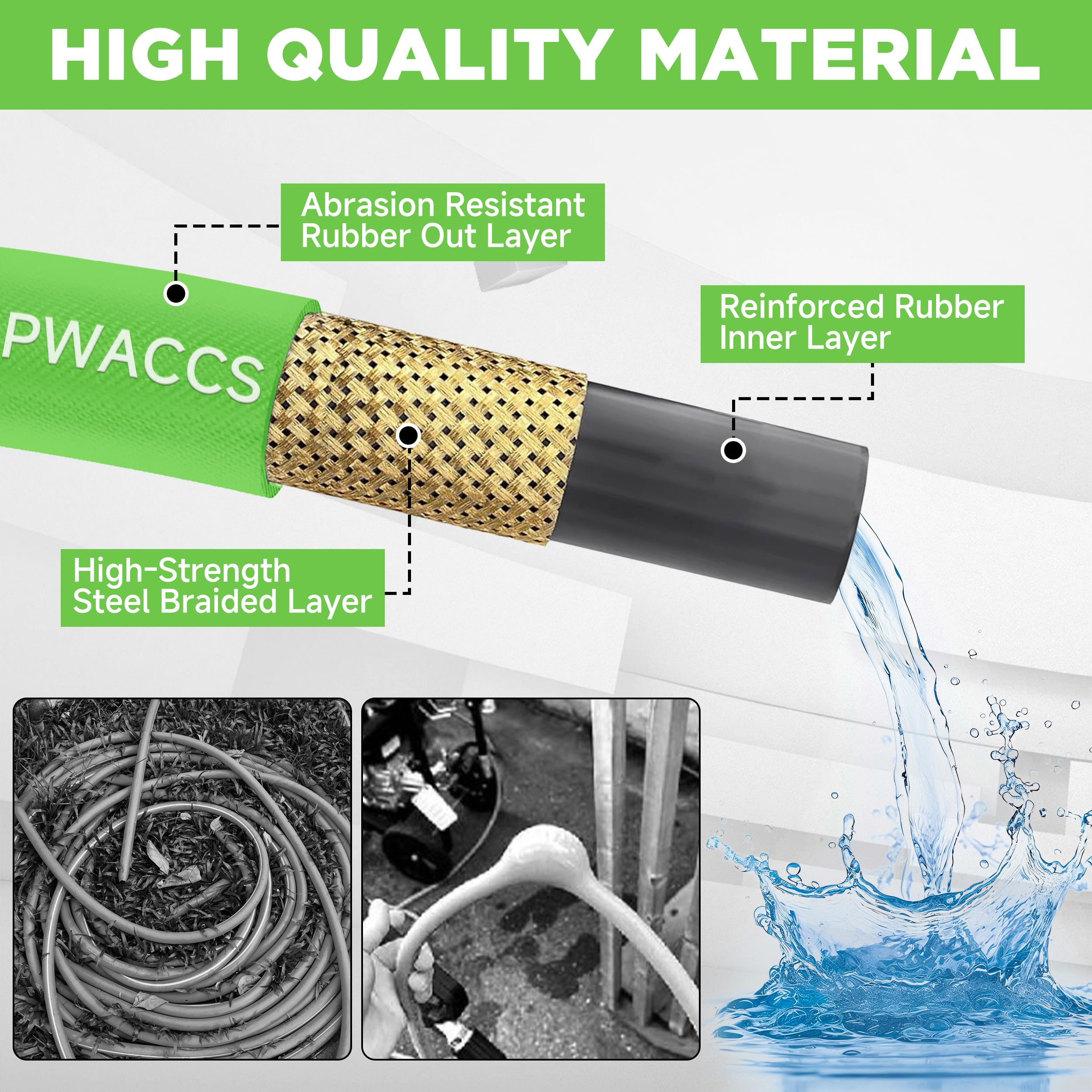 PWACCS steel braid close-up highlighting reinforcement for long-lasting durability