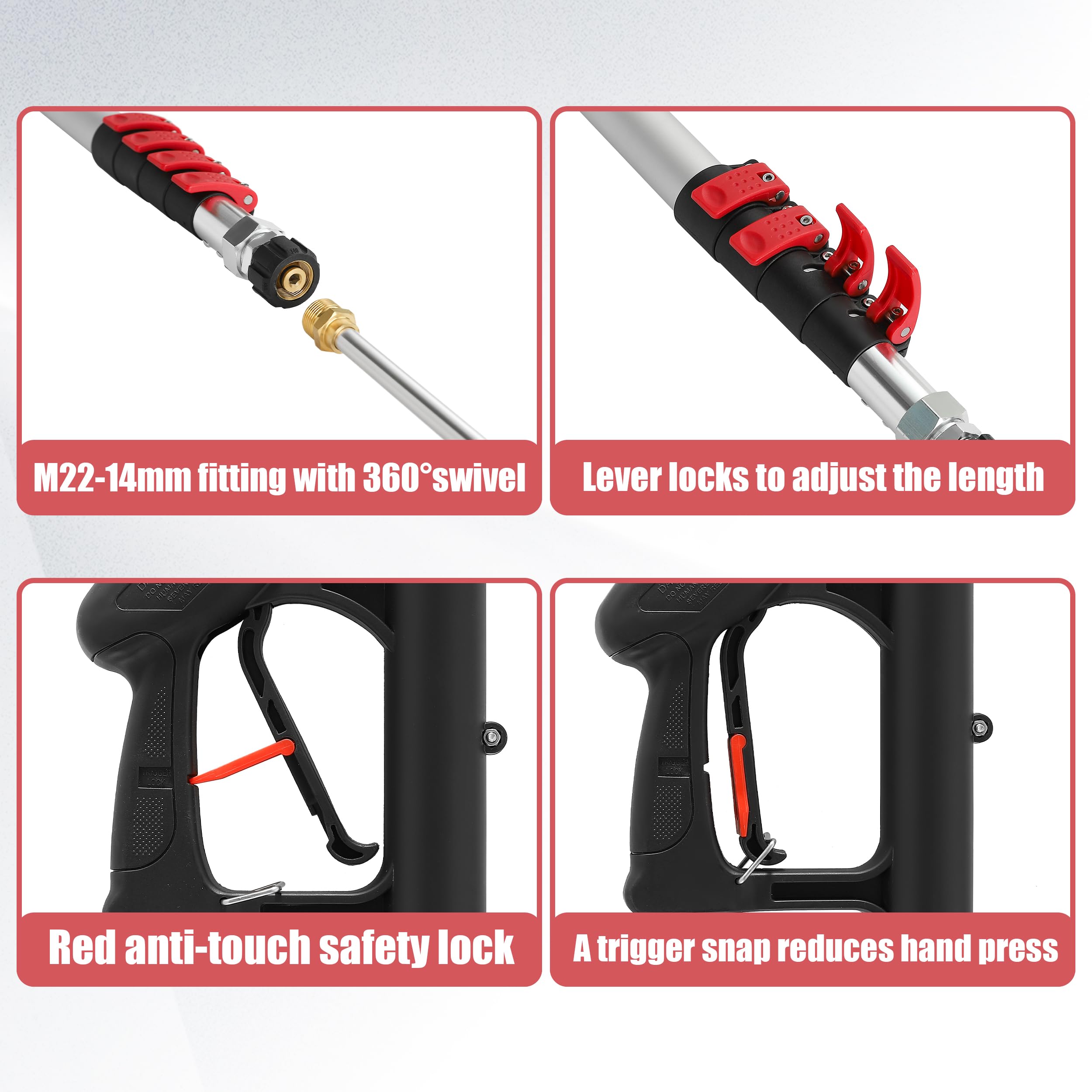 PWACCS angled attachments laid out for precise gutter cleaning