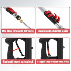 PWACCS angled attachments laid out for precise gutter cleaning