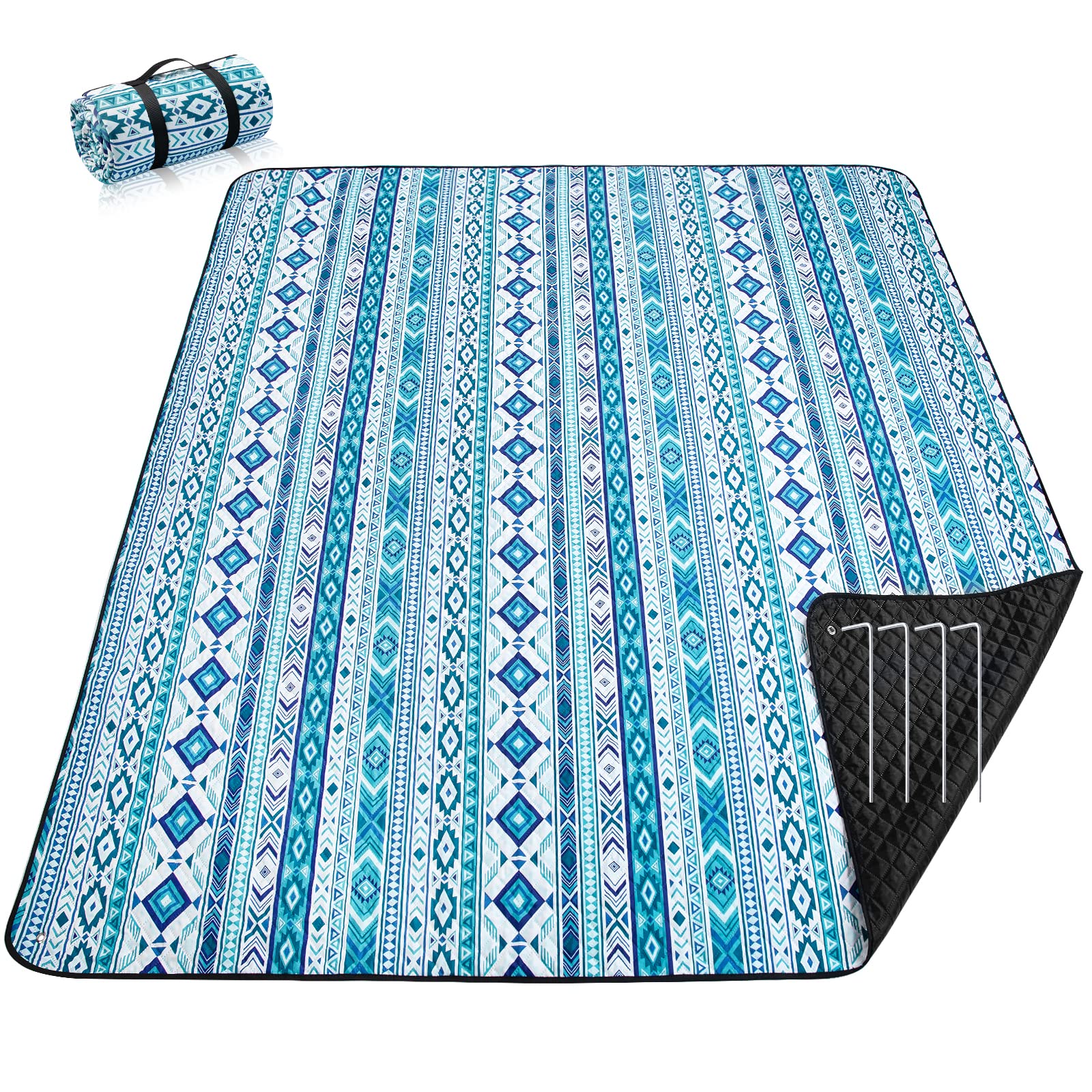 PY SUPER MODE front view showing full 83x79 inch blanket and pattern, ideal for large groups
