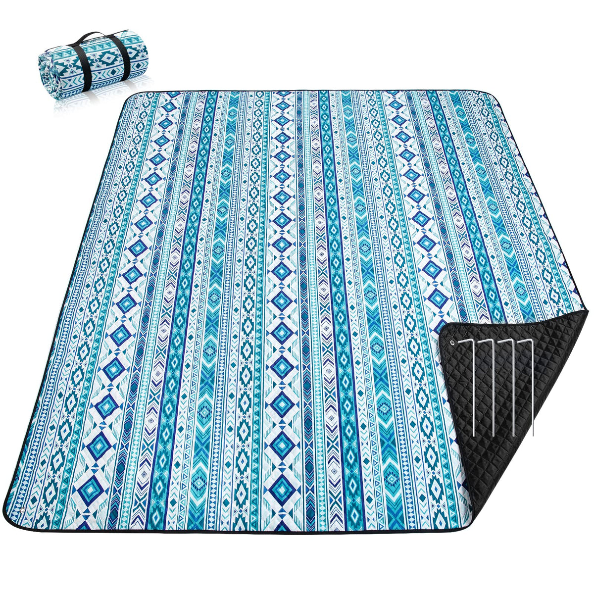 PY SUPER MODE front view showing full 83x79 inch blanket and pattern, ideal for large groups