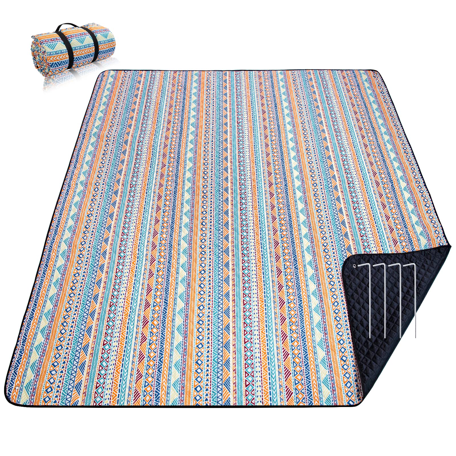 PY SUPER MODE front view showing orange boho pattern and roomy coverage benefit
