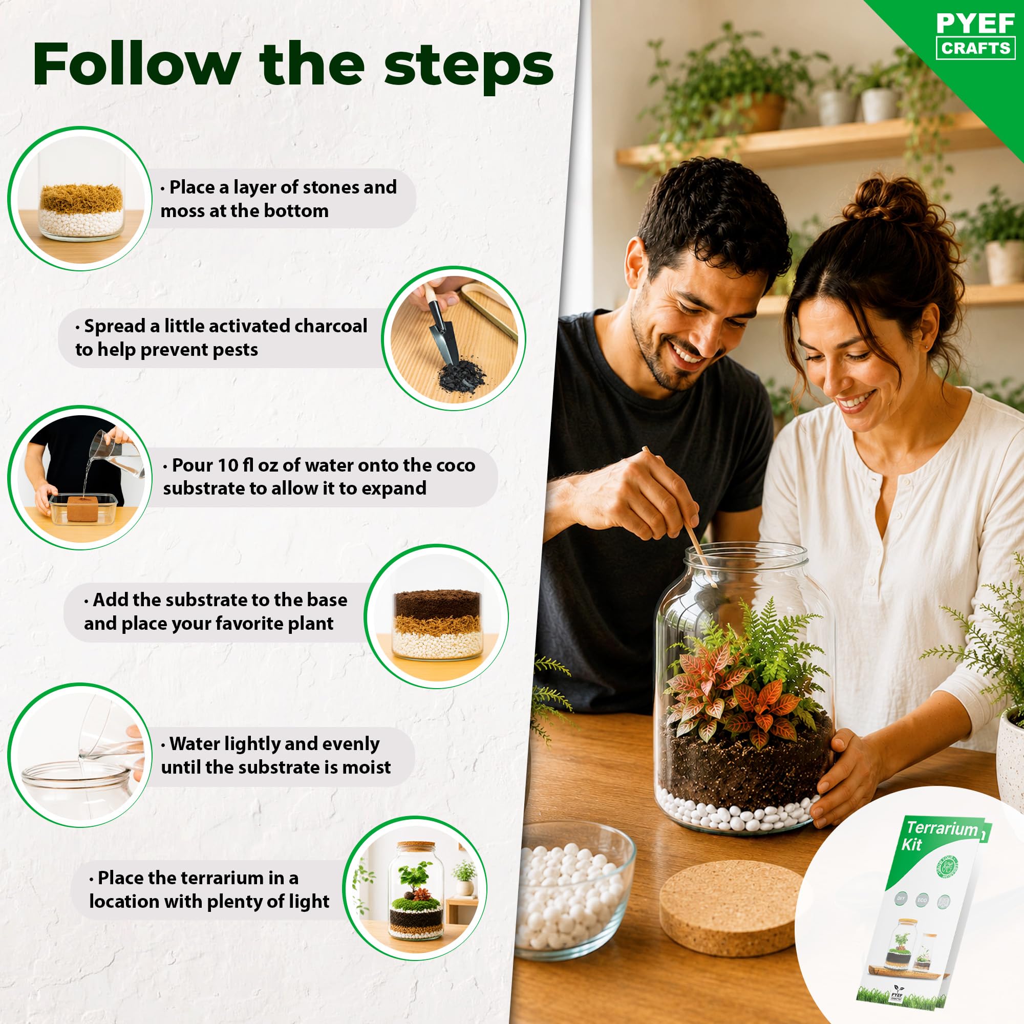 PYEF CRAFTS bamboo tweezers, spoon and packaged materials displaying convenient tools