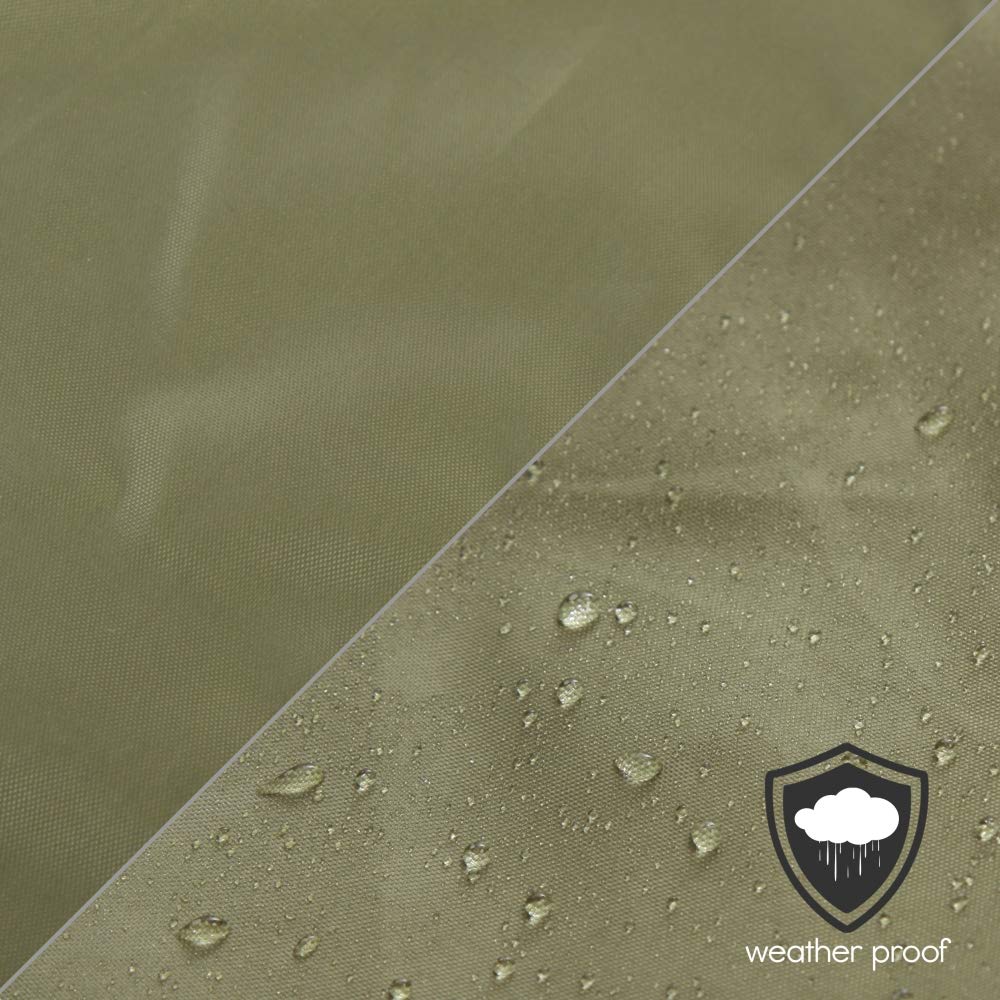 Pyle detail of elastic hem securing fit to prevent wind lift and keep out debris