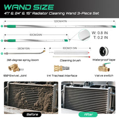 PYQPYQ 47-inch wand full-length view for deep radiator reach