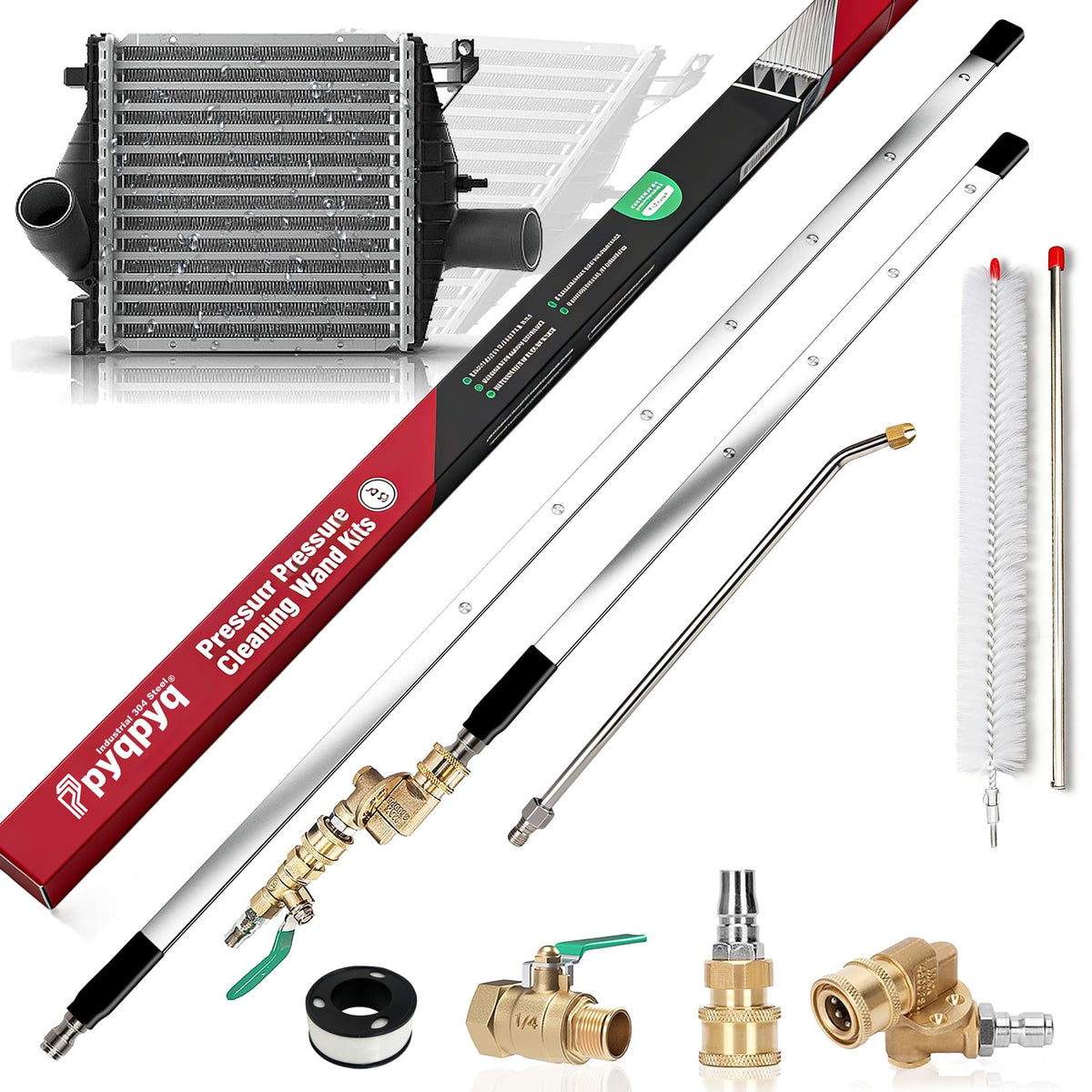 PYQPYQ front view of 47, 24, 15 inch wand set showing full kit durability