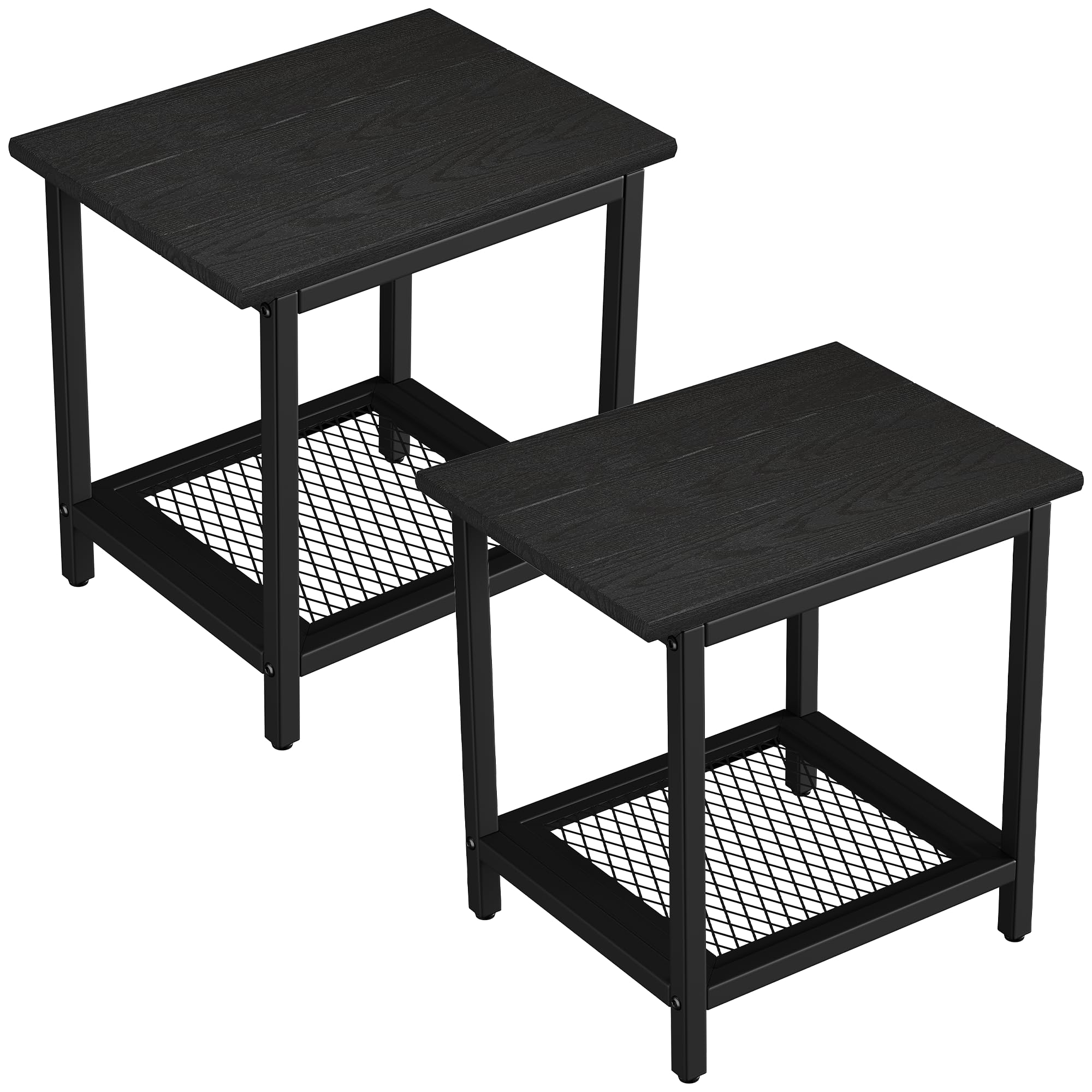 PyraLine front view of both tables showing compact profile and dual shelving benefit