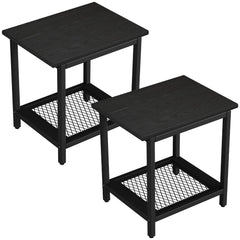 PyraLine front view of both tables showing compact profile and dual shelving benefit