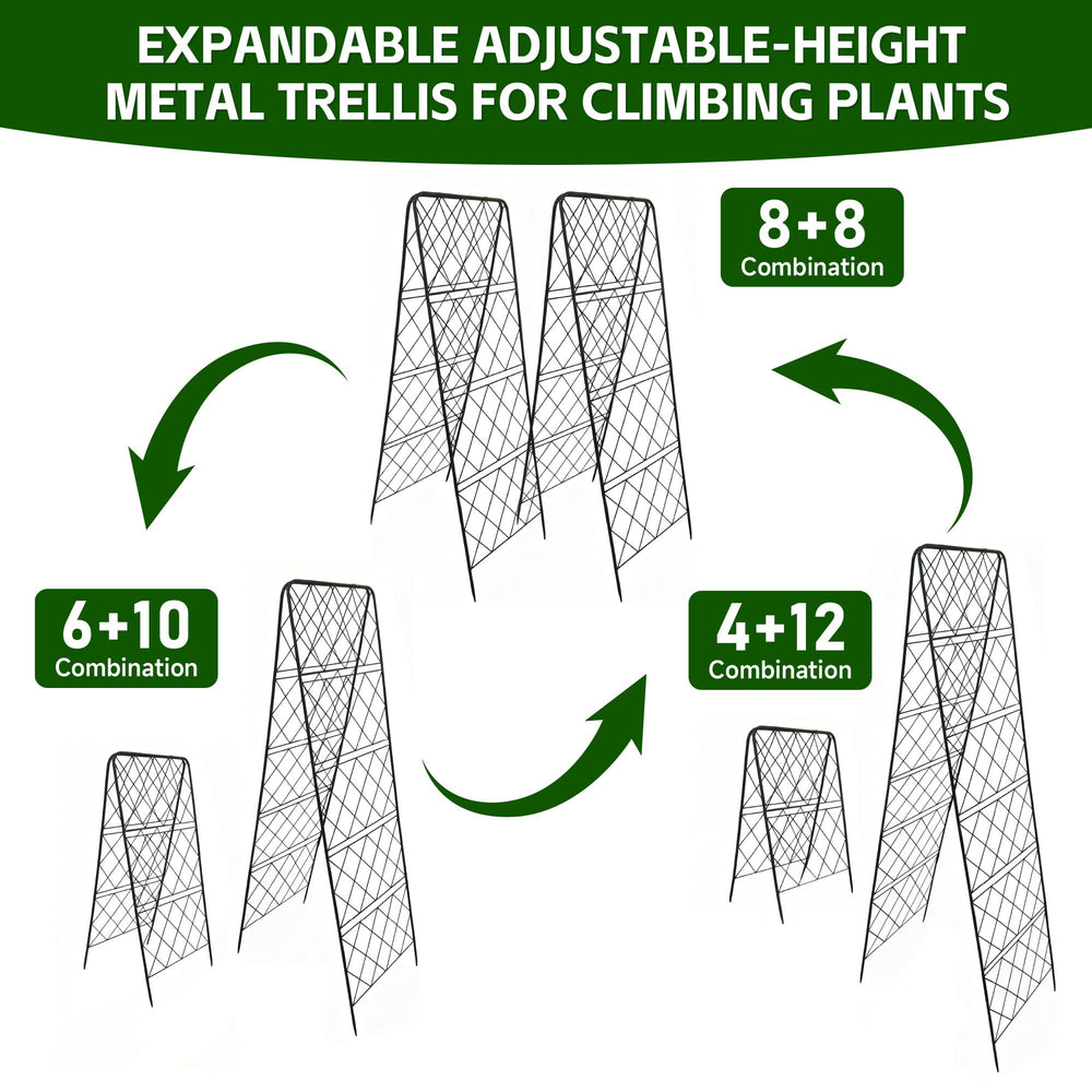 PyraLine trellis fully extended to 50 inches illustrating adjustable height