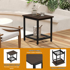 PyraLine two-tier shelves holding plants and drinks to maximize storage