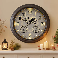 Pytha Sight front view clock showing starry world map and bold numerals for easy reading