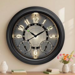 Pytha Sight front view of illuminated 18-inch outdoor clock showing clear numerals