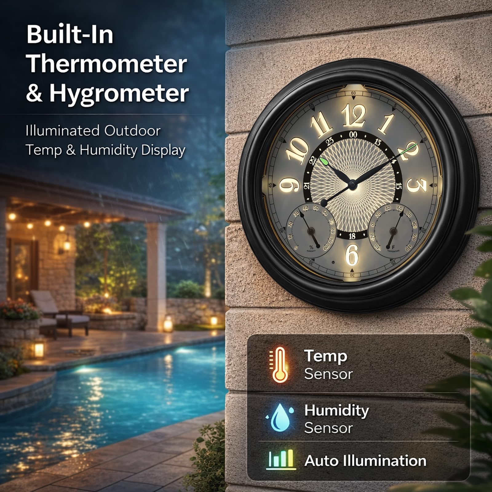 Pytha Sight integrated thermometer and hygrometer visible for quick environment checks