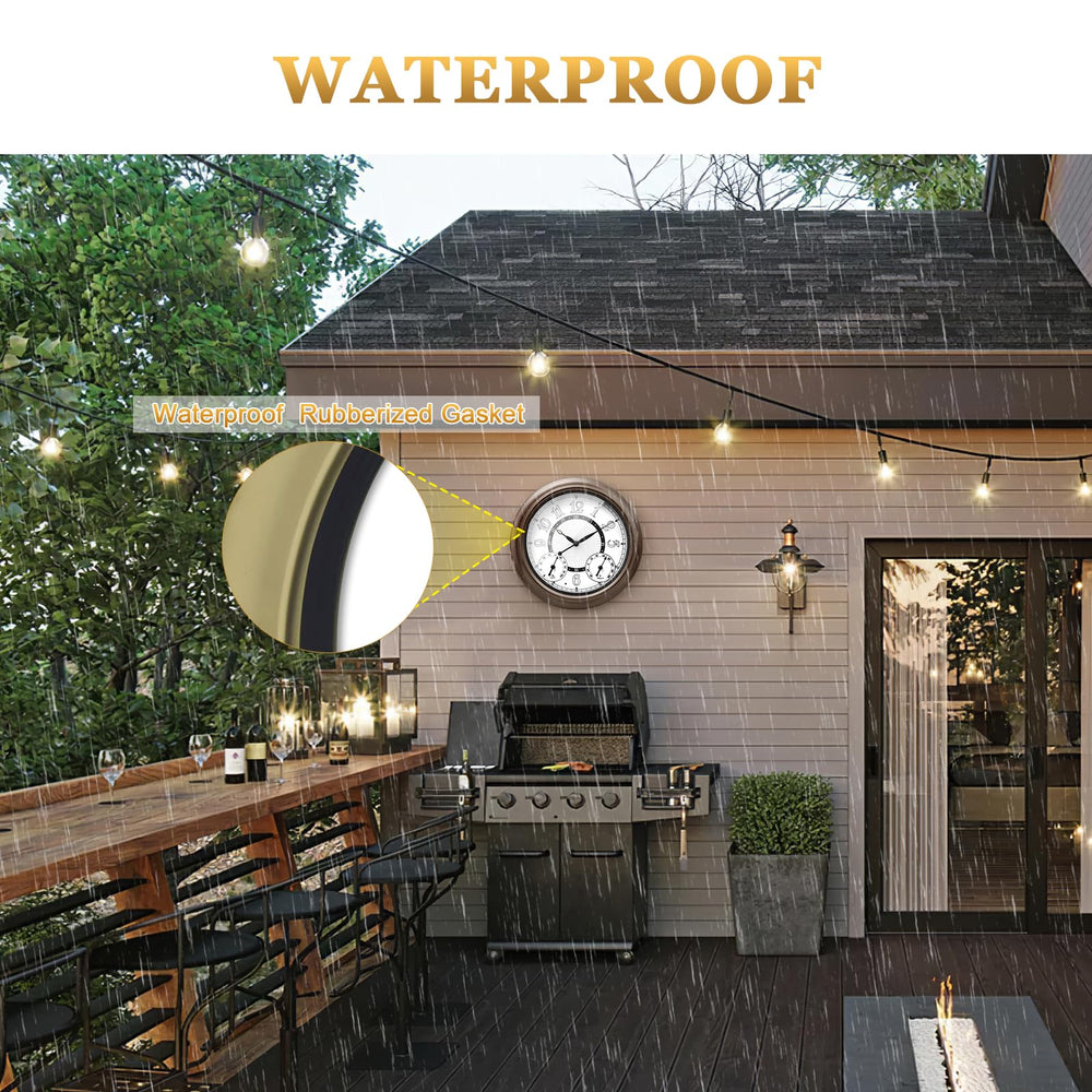 Pytha Sight mounted on a patio wall demonstrating outdoor use and style