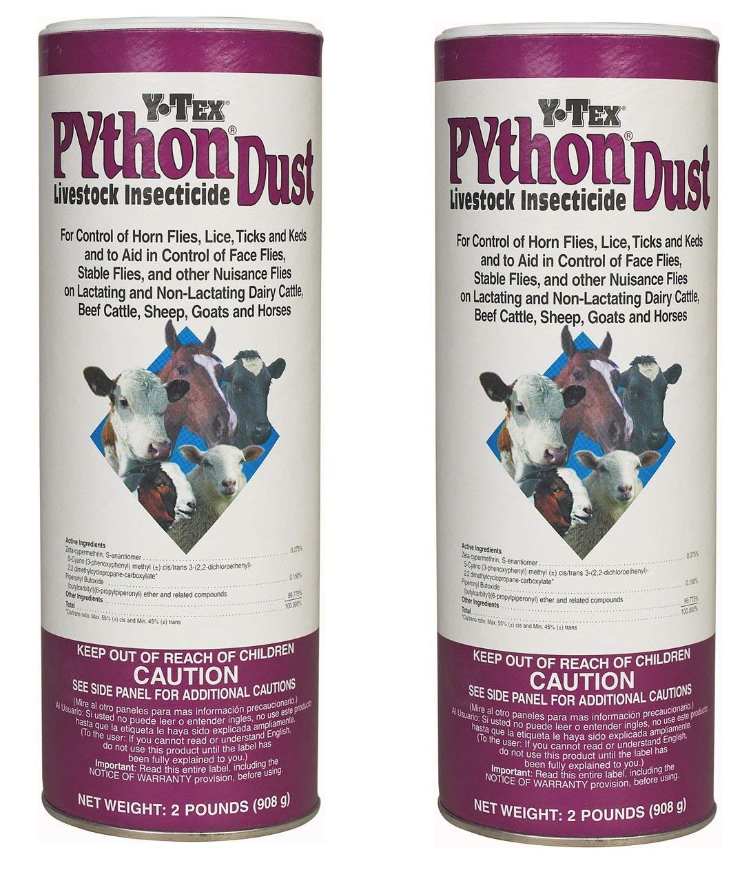 Python two-pound container front view showing label and resealable lid for easy storage