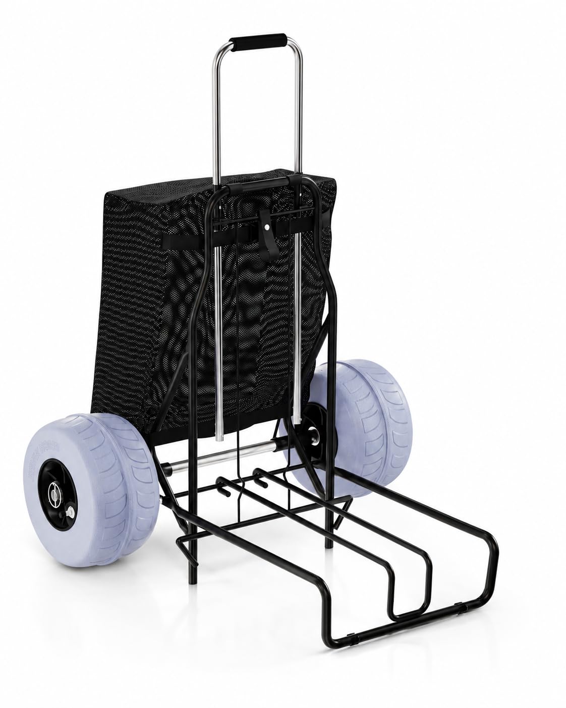PYY front view of beach cart showing compact packaging and easy transport