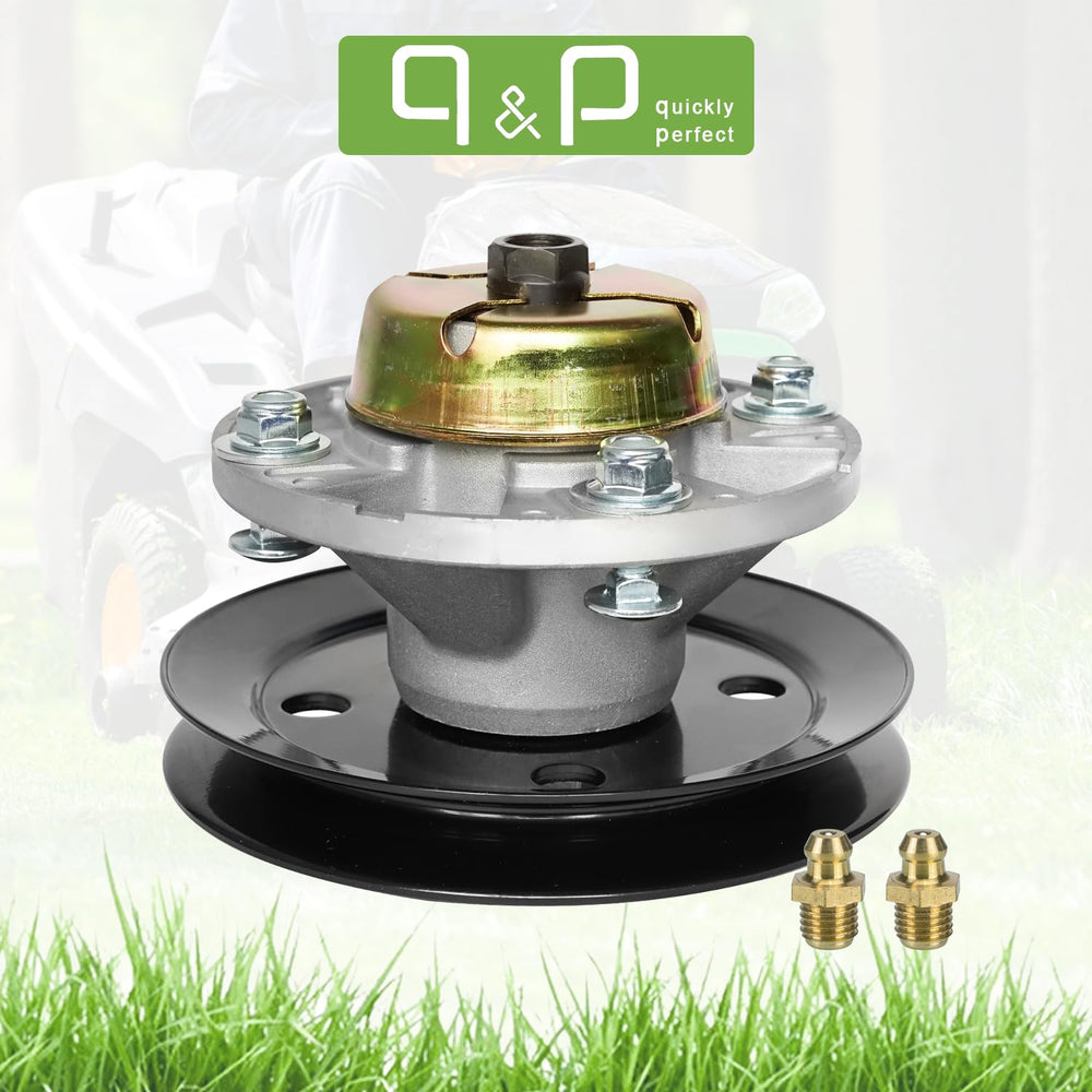 q&p spindle installed on mower deck demonstrating restored cutting stability