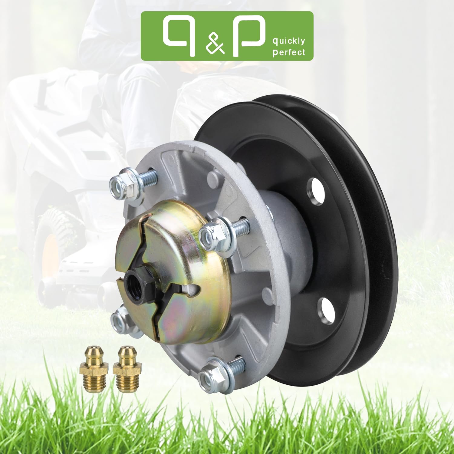 q&p spindle label and part numbers confirming compatibility and replacement clarity