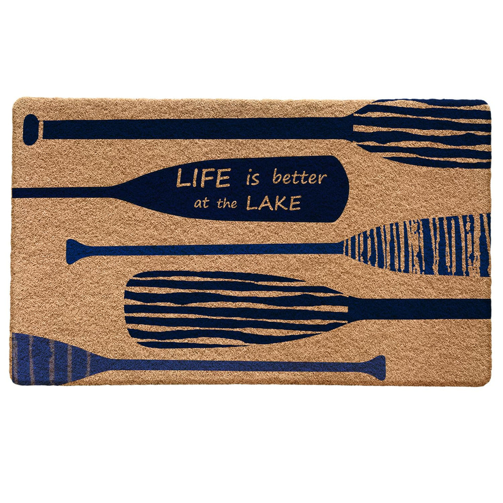 Qabliqo front view of lake welcome mat showing design and curb appeal