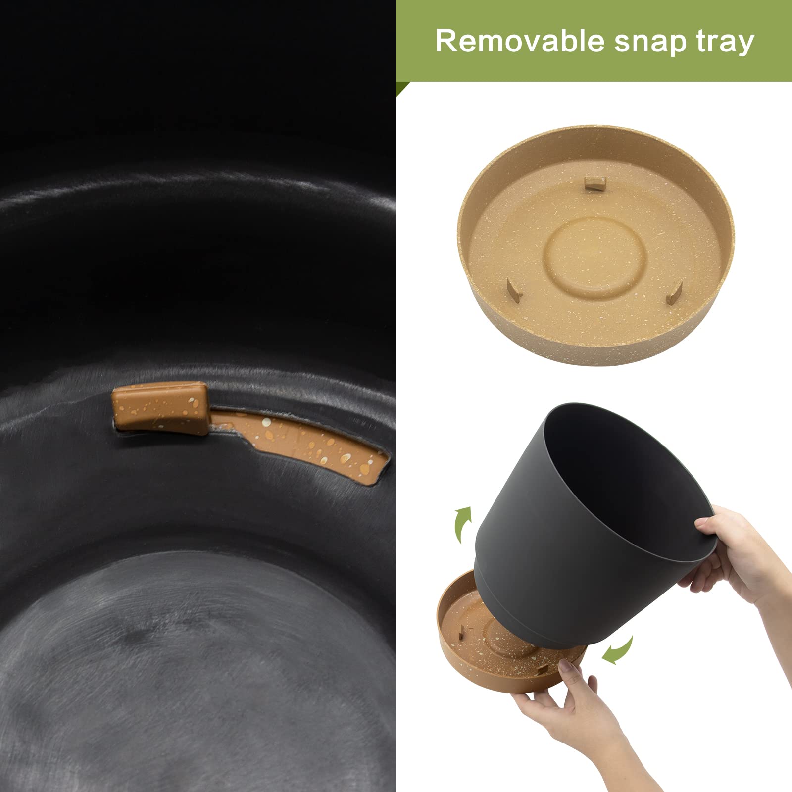 QCQHDU drainage hole and saucer showing tidy water collection benefit