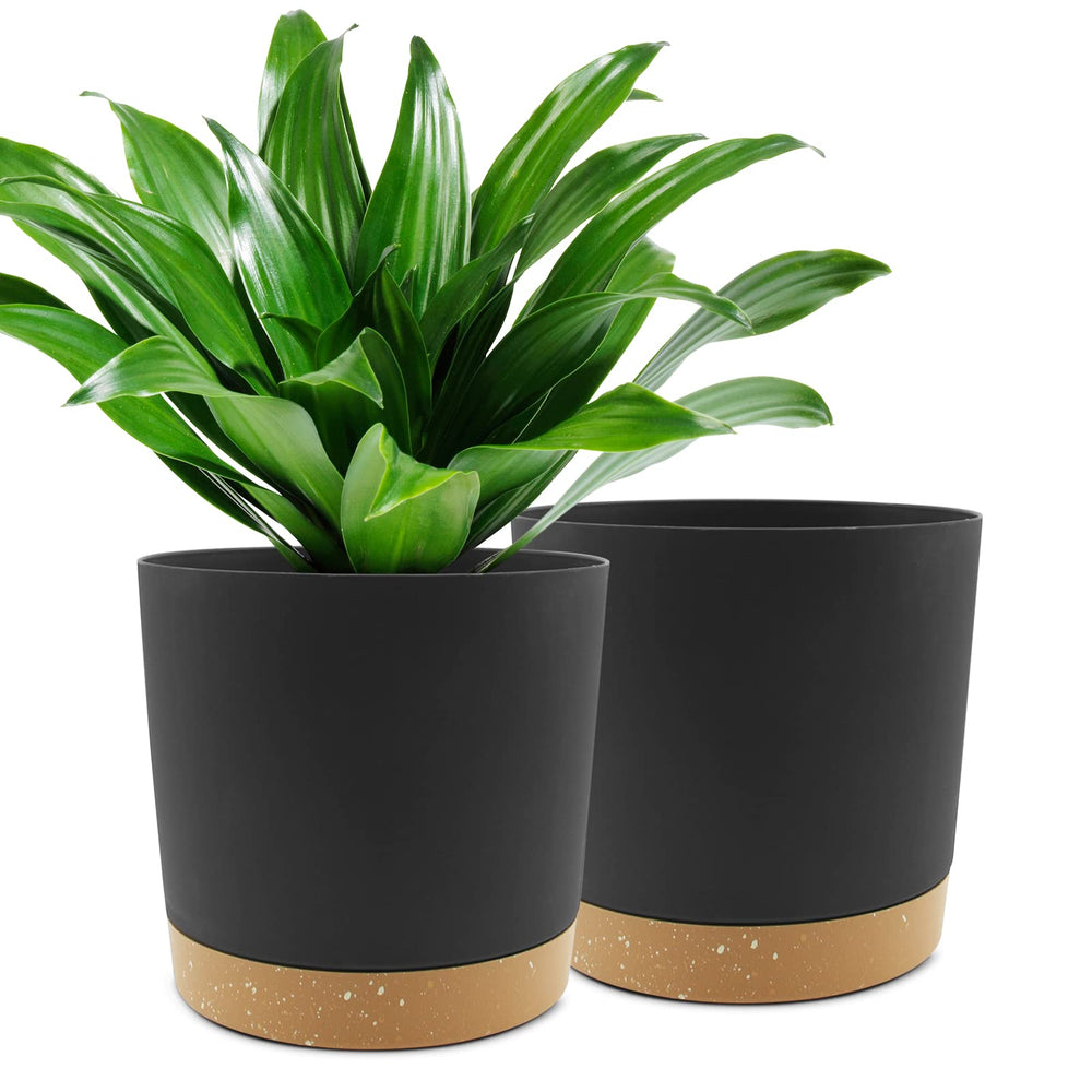 QCQHDU front view of two 10-inch planters showing modern finish and balance