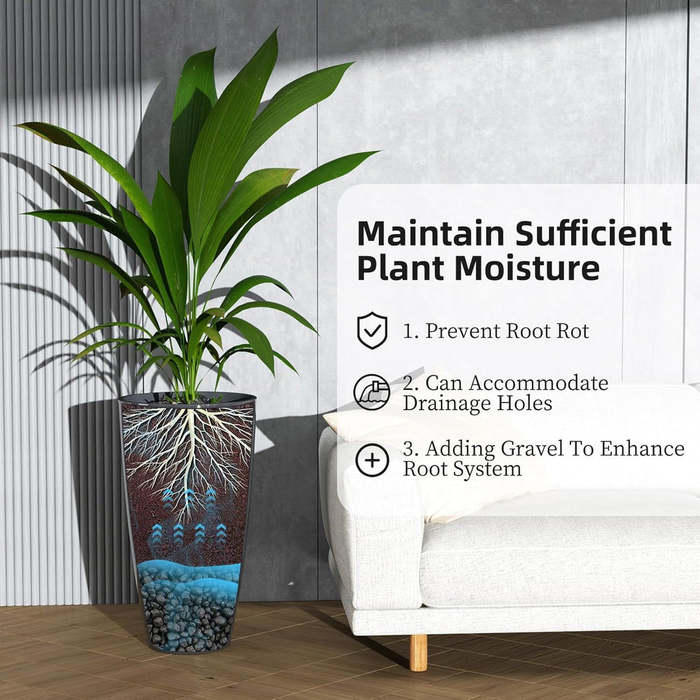 QCQHDU planter styled in living room showing indoor decor versatility