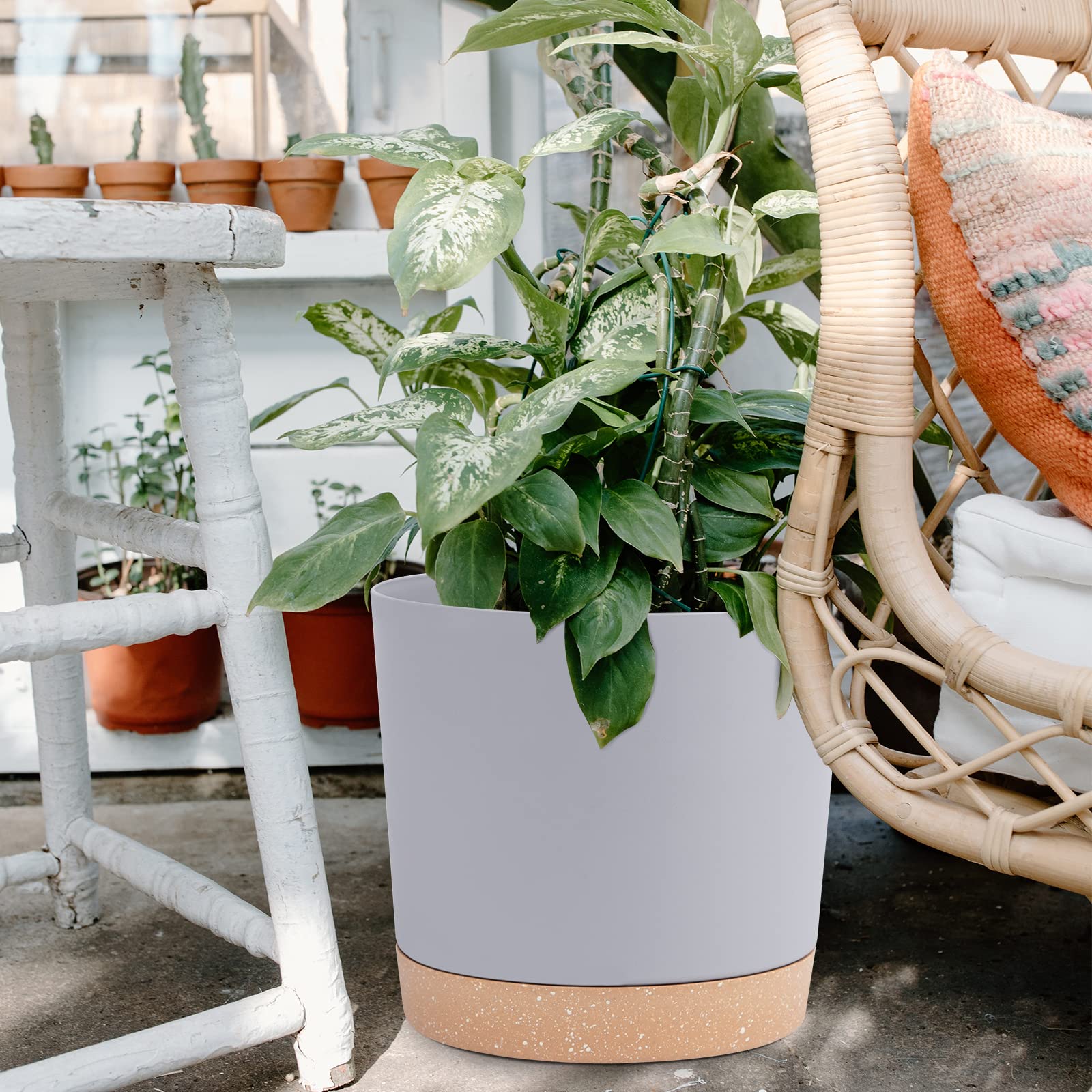 QCQHDU maceta en ambiente decorativo que realza sala o balcón con elegancia