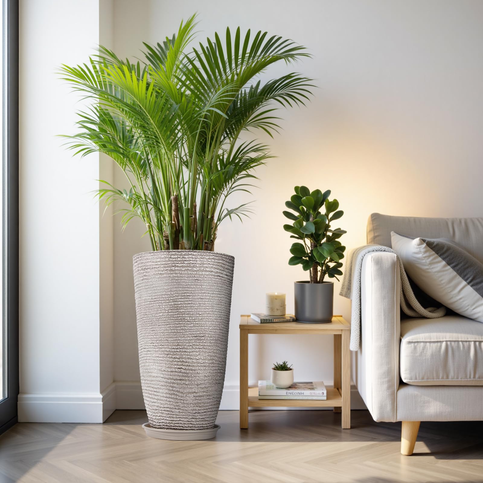 QCQHDU pair on porch lifestyle scene adding greenery and welcoming ambiance