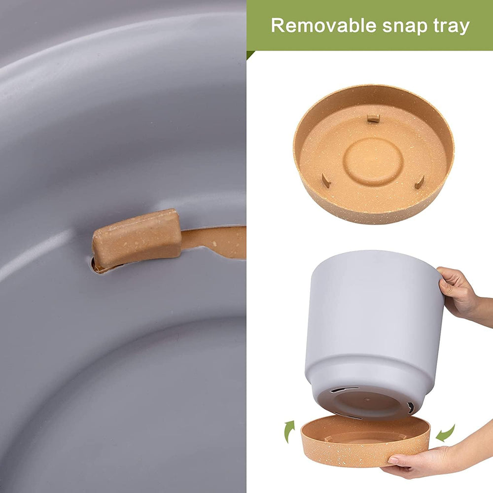 QCQHDU drainage hole and saucer showing water collection for cleaner surfaces