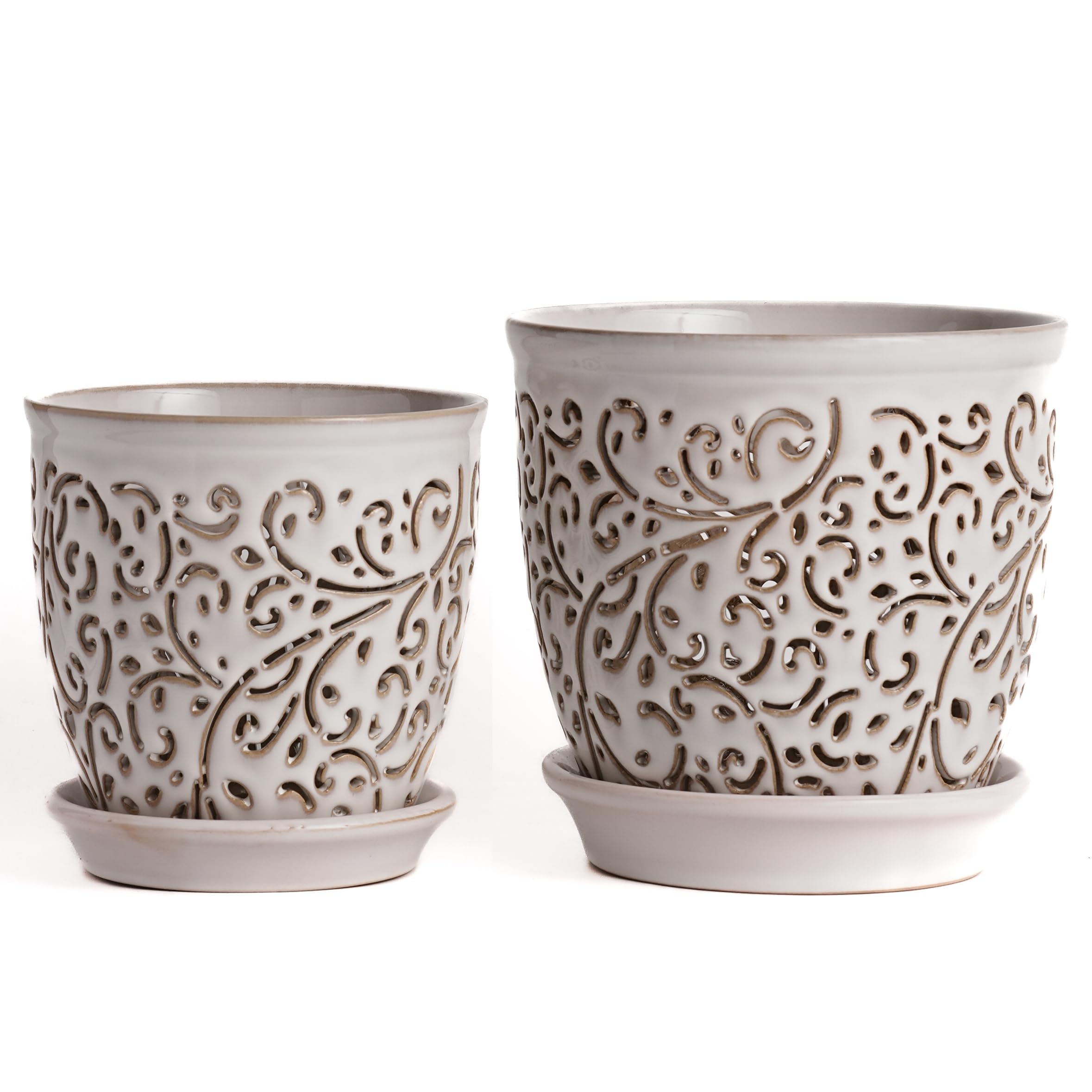 QCYBDGLOV front view white orchid pot showcasing clean aesthetic and display benefit