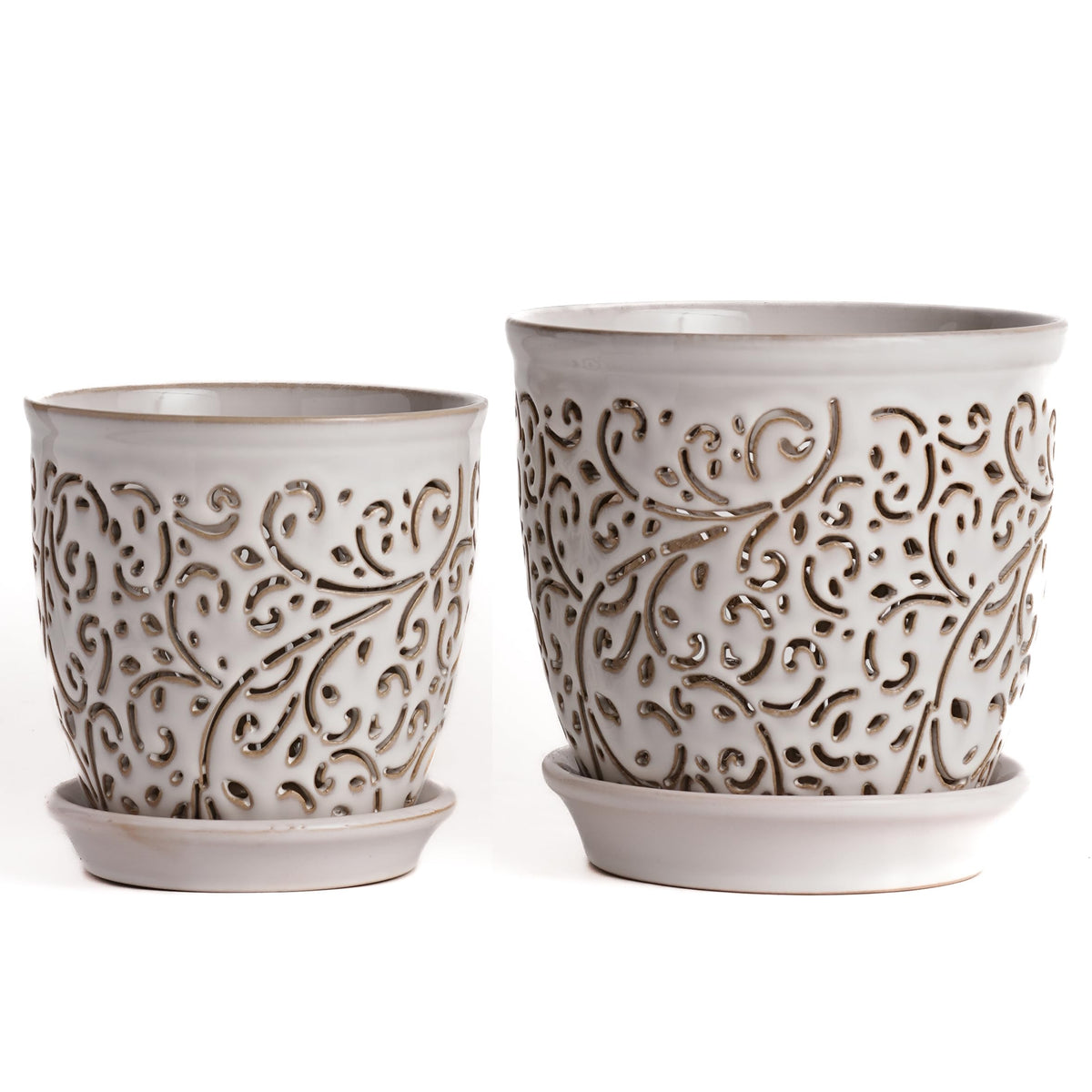 QCYBDGLOV front view white orchid pot showcasing clean aesthetic and display benefit