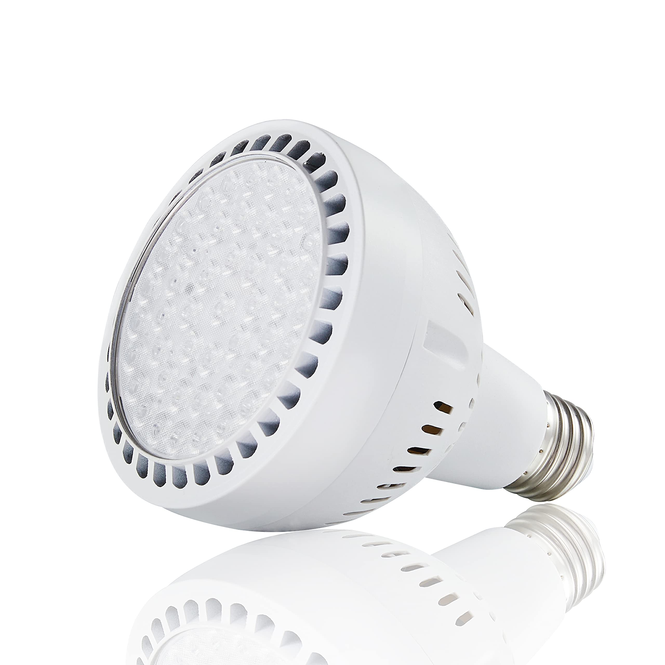 QCYYQYT front view of LED pool bulb showing shape and lens, bright even light