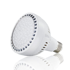 QCYYQYT front view of LED pool bulb showing shape and lens, bright even light