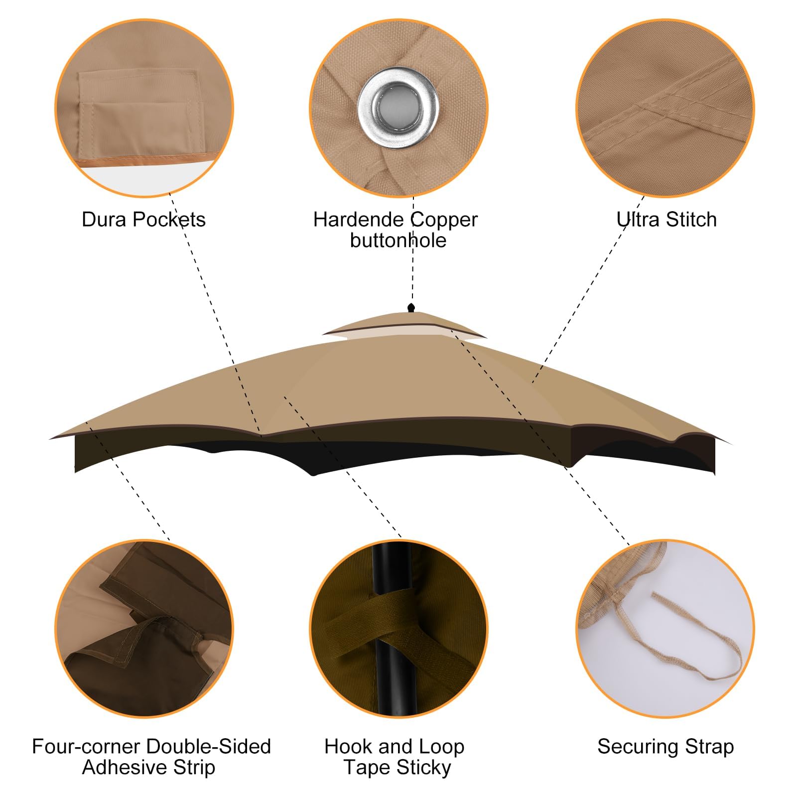 Qdreclod curved top water shedding to prevent pooling and sagging