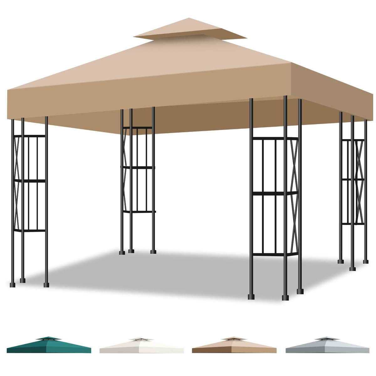 Qdreclod front view replacement canopy in khaki showing full coverage and protection