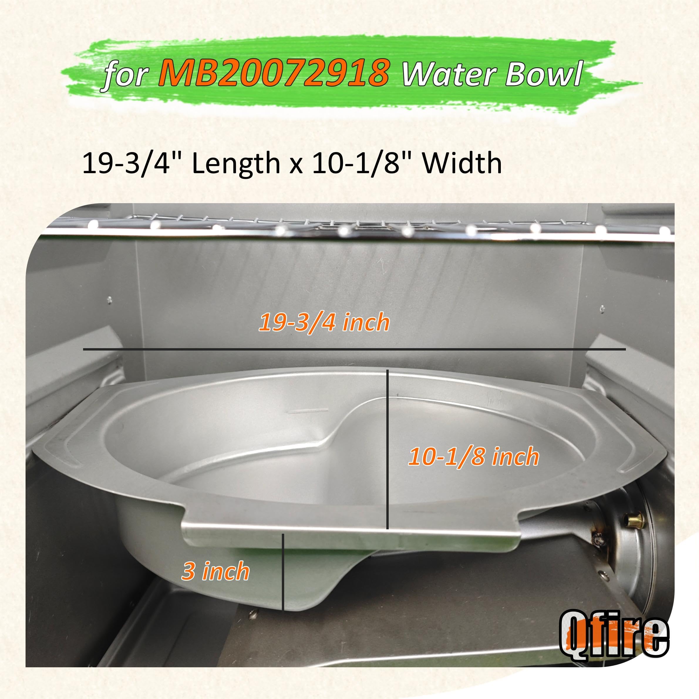 Qfire water bowl side profile showing shallow and deep side for extra capacity