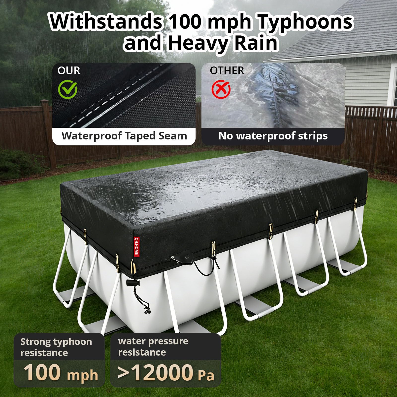 QH.HOME reinforced edge hanging rings holding sandbag for windproofing