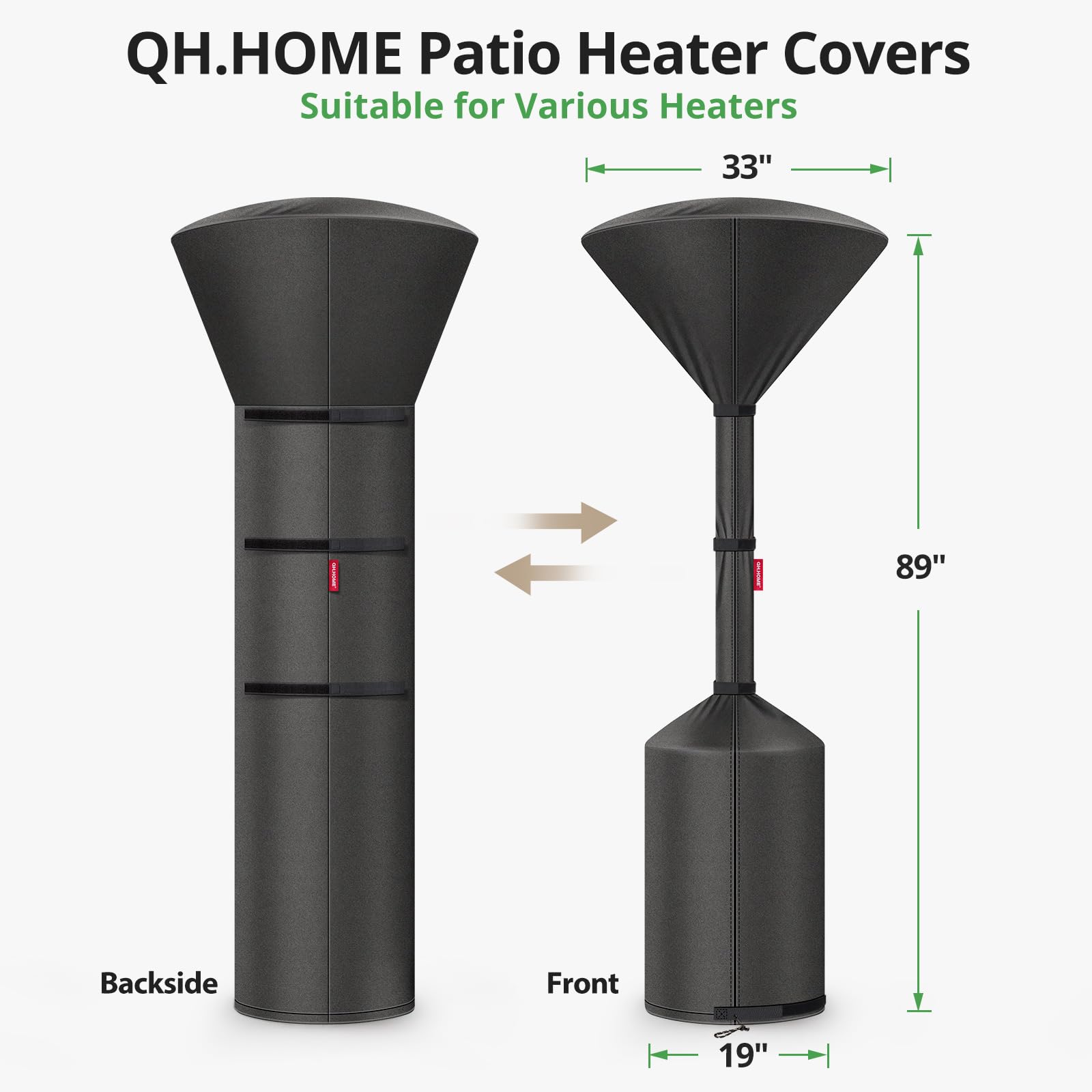 QH.HOME cover on a patio at dusk showing weather protection and neat look