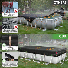 QH.HOME ratchet strap and hook detail showing windproof secure fastening