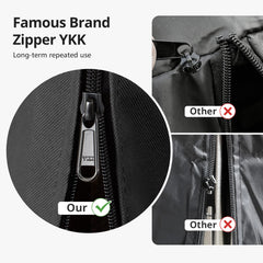 QH.HOME YKK zipper detail demonstrating smooth durable opening and closing