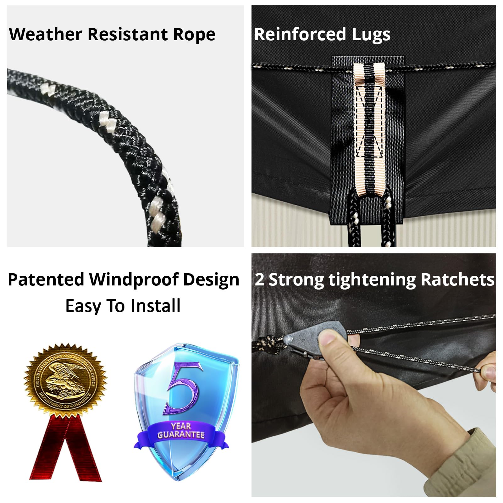 QH.HOME hanging loop with sandbag attached showing extra anchoring benefit