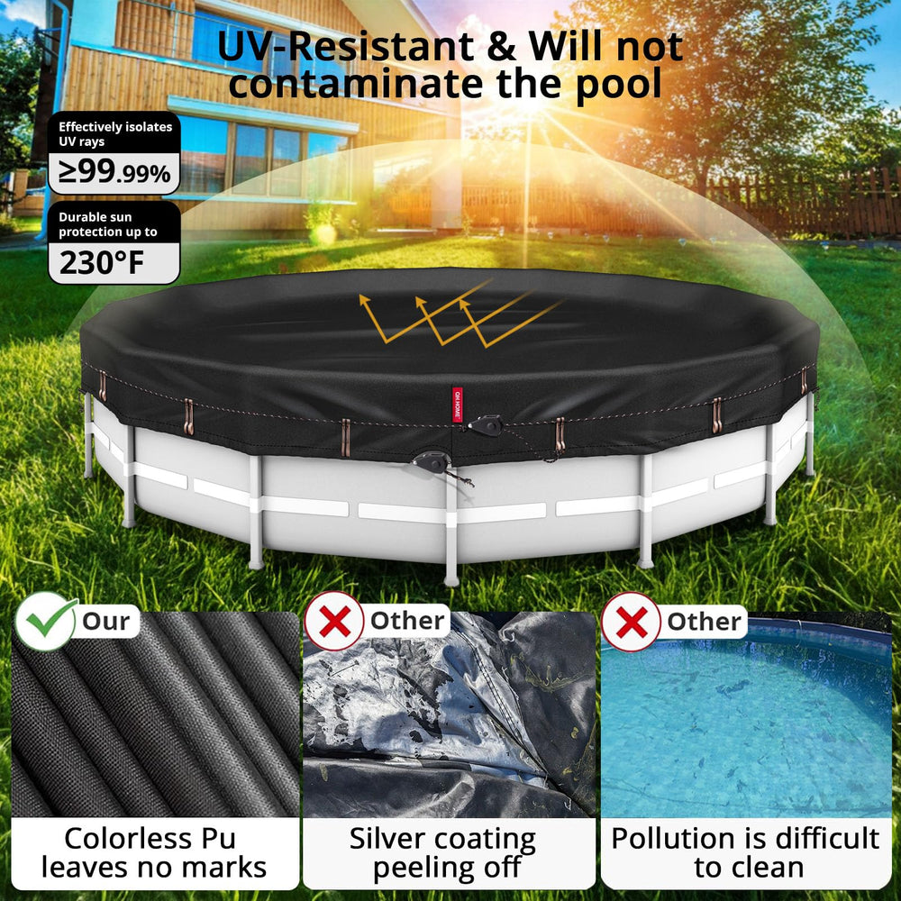 QH.HOME cover repelling rain and debris showing all-weather protection