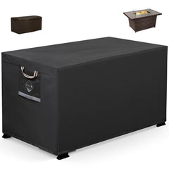 QH.HOME front view of 52-inch rectangular cover protecting fire pit