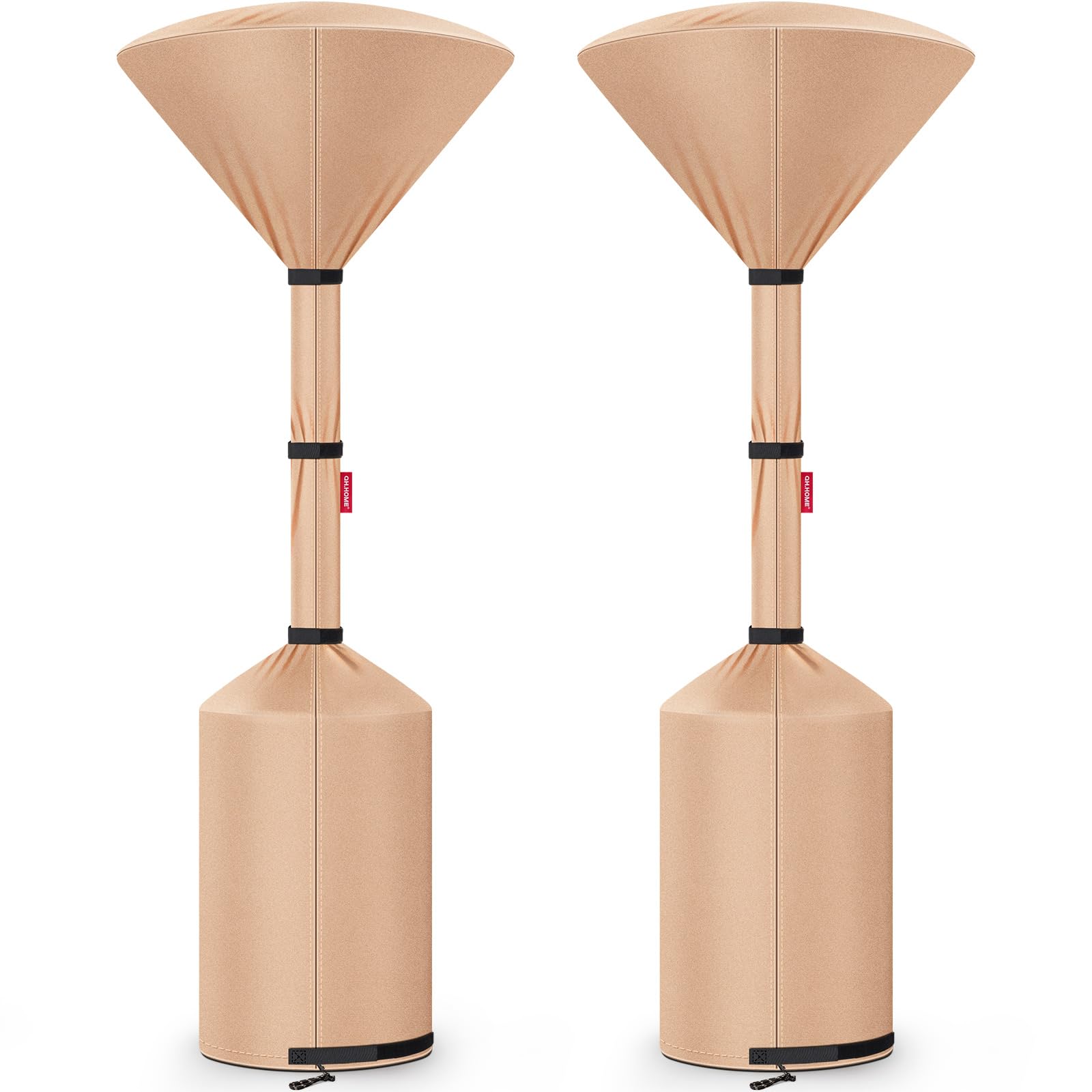 QH.HOME front view of camel patio heater cover, protects heater from elements