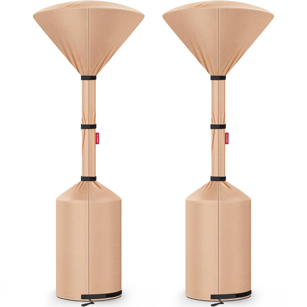 QH.HOME front view of camel patio heater cover, protects heater from elements