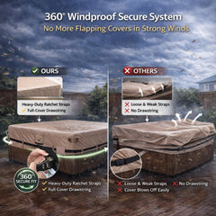 QH.HOME reinforced strap and buckle detail offering secure windproof fastening