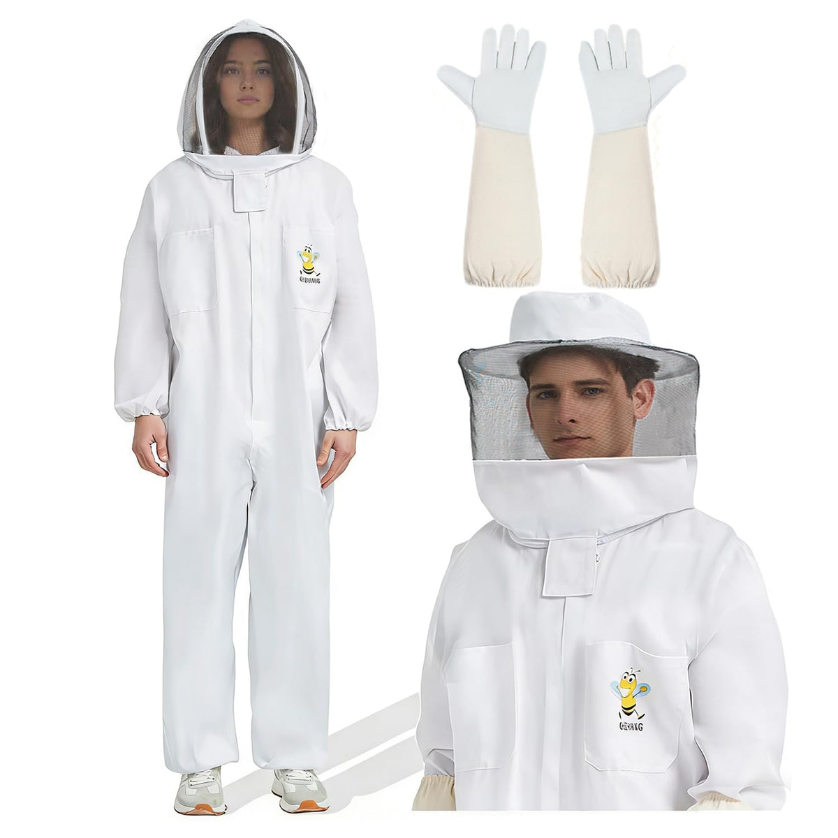 QHZHANG front view full jumpsuit showing complete sting protection and fit